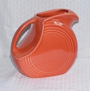 Homer Laughlin Fiesta Ware Coral Large Collectible Disk Pitcher